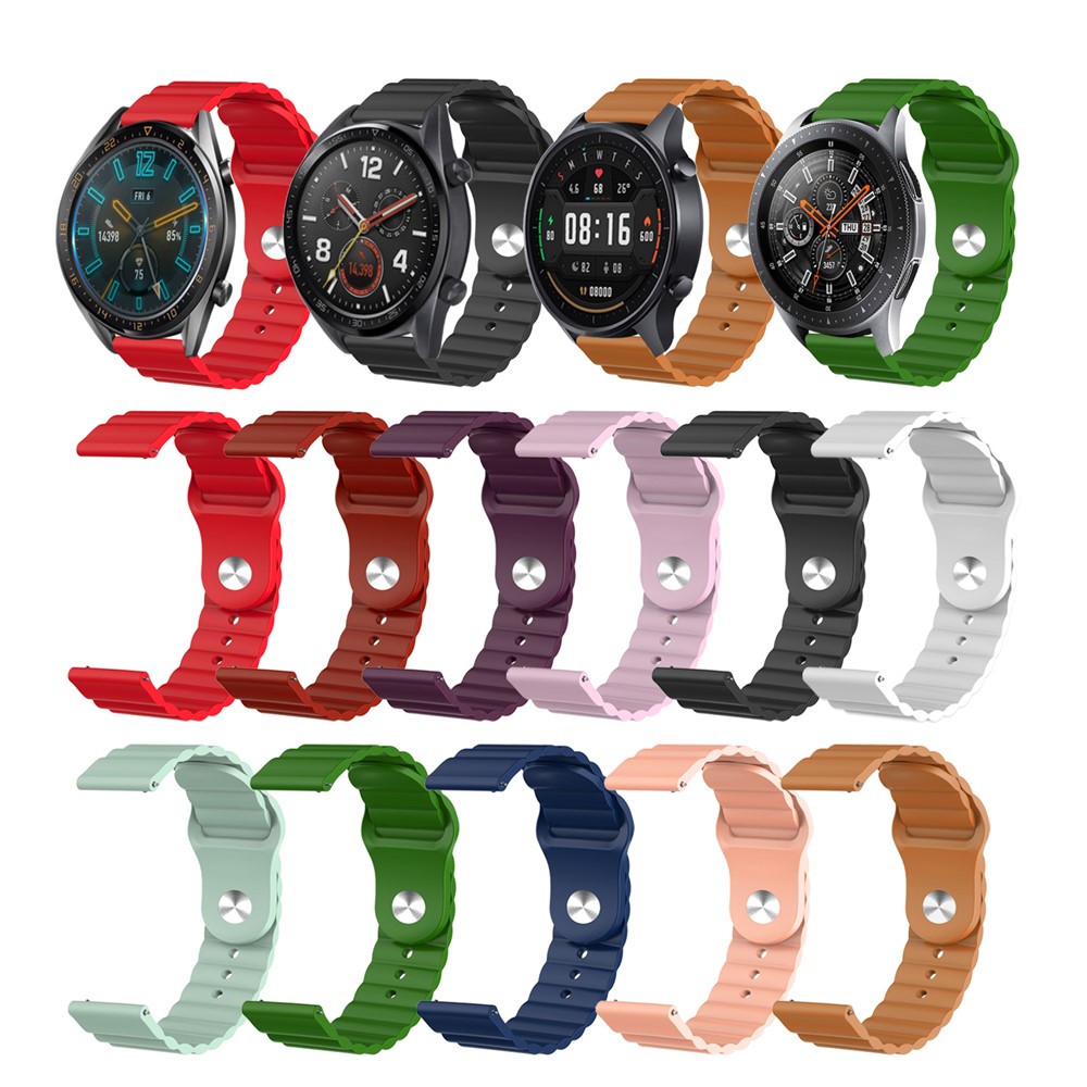 22mm Umkehr Schnalle Silikon-Uhrenarmband Für Samsung S3 / Galaxy Uhr 46mm / 46mm Huawei GT2 / Huami Amazfit 1/2 - Schwarz-9