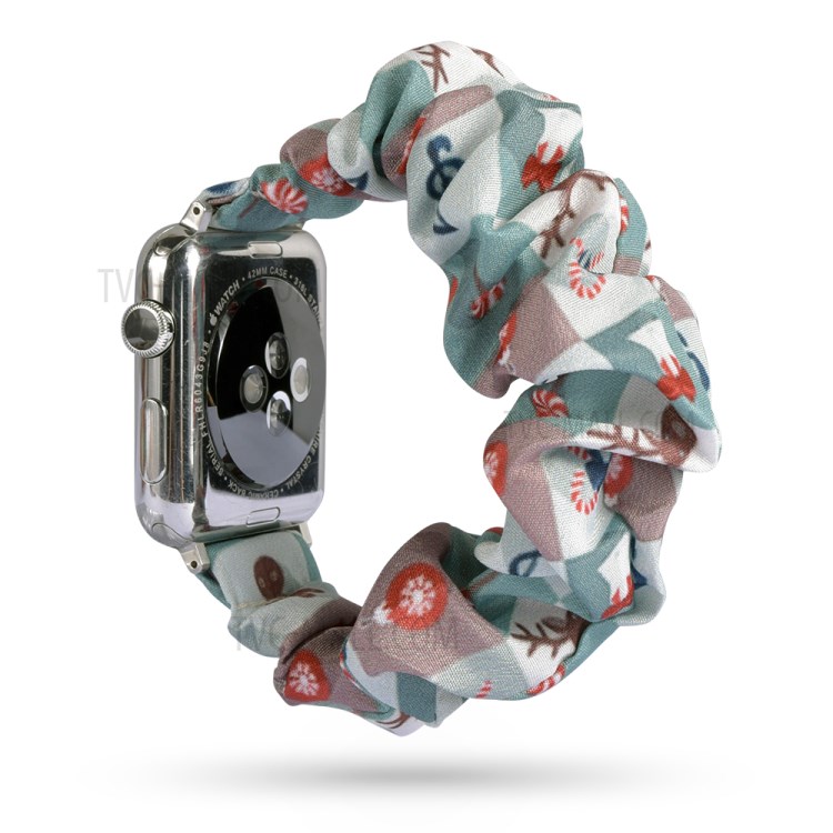 Printing Cloth Wrist Bracelet Watch Bank Strap for Apple Watch Series 5 4 44mm / 3 2 1 42mm - Style A-1