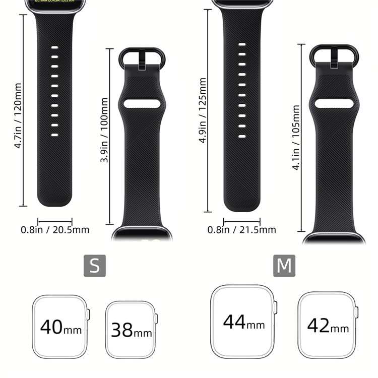 Liquid Silicone Twill Texture Smart Watch Strap Replacement for Apple Apple Watch Series 5/4 44mm / Series 3/2/1 42mm-7