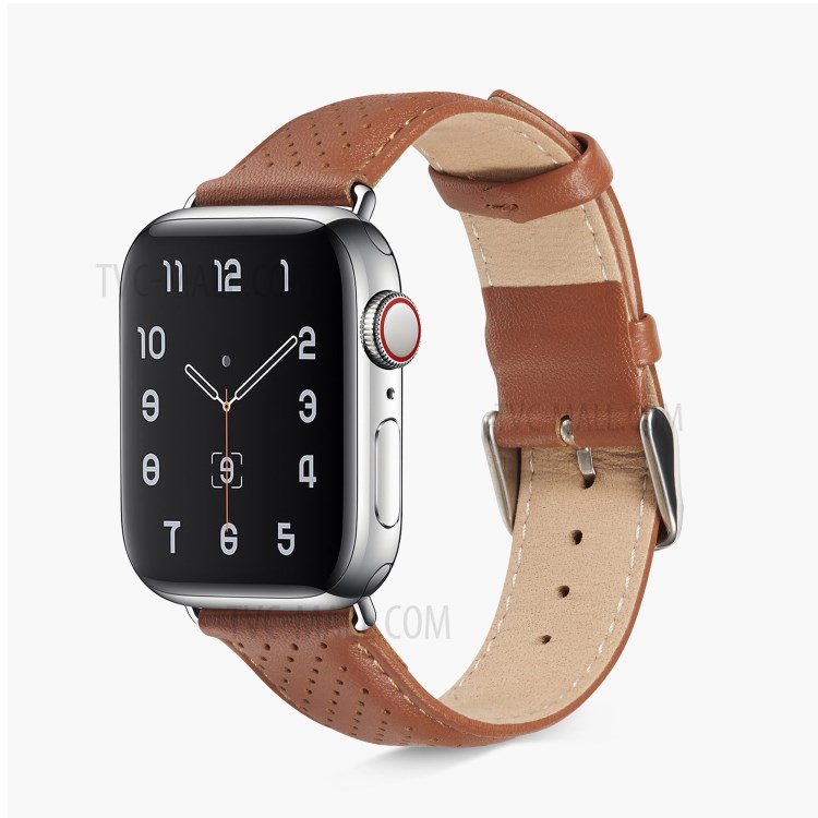 Echter Leder-Uhrenarmband Für Apple Watch Serie 5 4 44mm / Serie 3 2 1 42mm - Braun-2