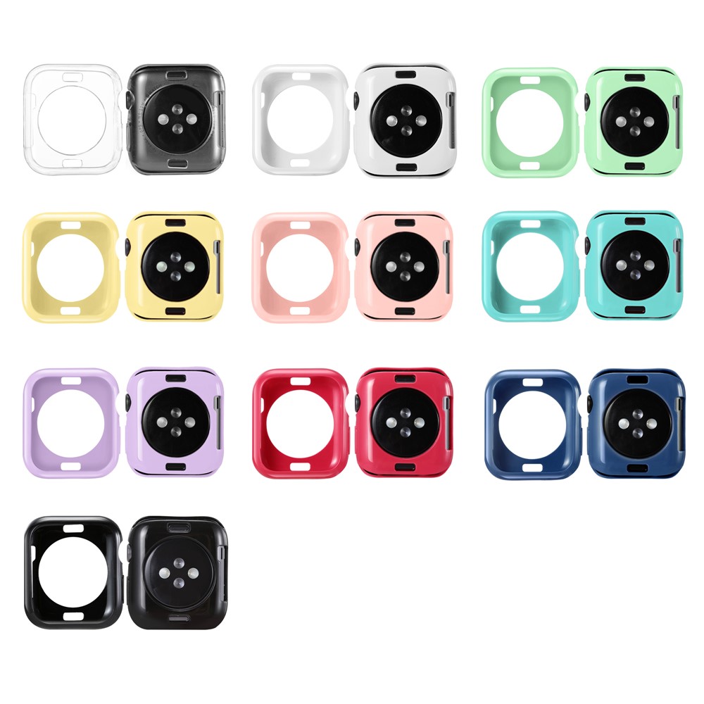 Silicone Smart Watch Case Protector Pour Apple Watch Series 6 SE 5 4 40mm / Série 3 2 1 38mm - Noir