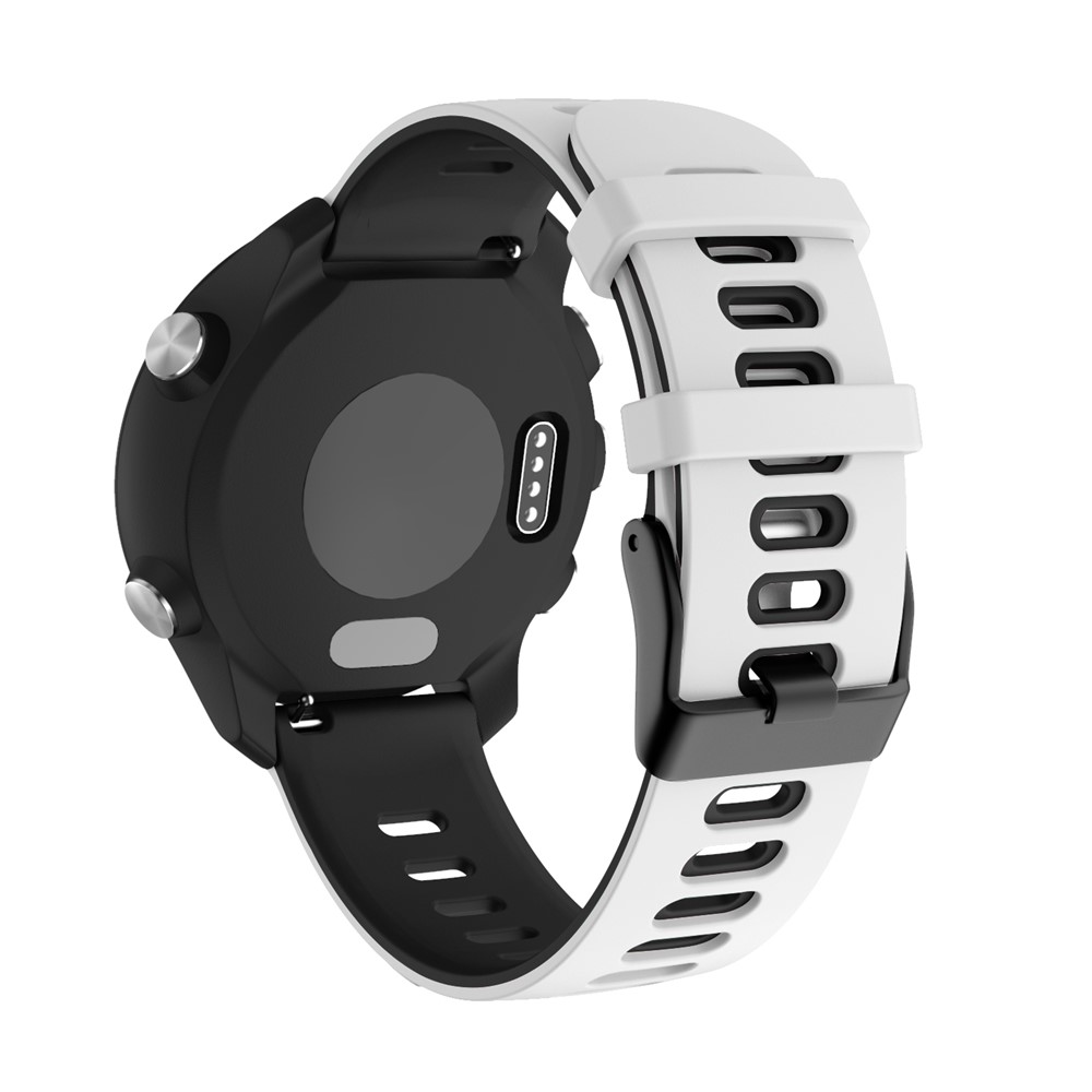 Strap Dual-cor Silicone Substituição Relógio Inteligente (fivela Preto) Para Garmin Forerunner 245 / Samsung Engrenagem S2, Etc. - Branco Preto-3