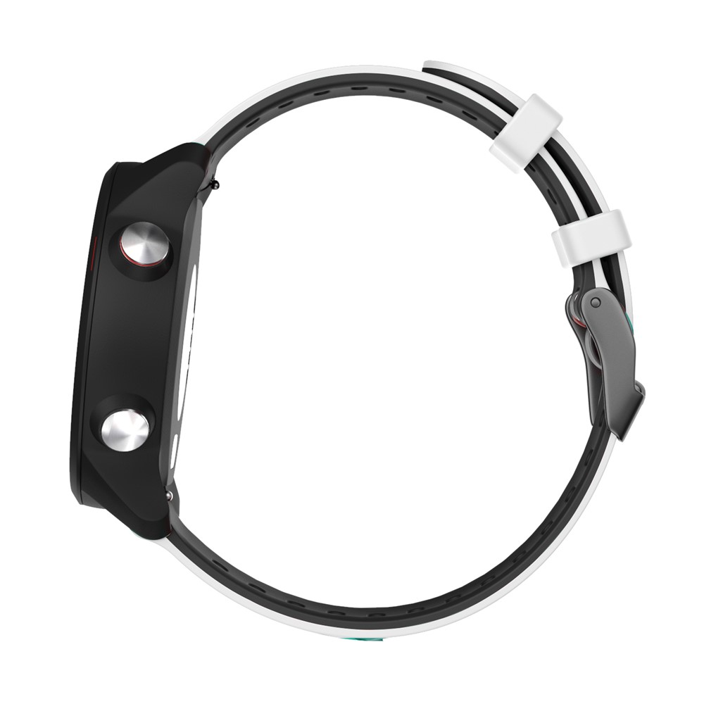 Strap Dual-cor Silicone Substituição Relógio Inteligente (fivela Preto) Para Garmin Forerunner 245 / Samsung Engrenagem S2, Etc. - Branco Preto-4