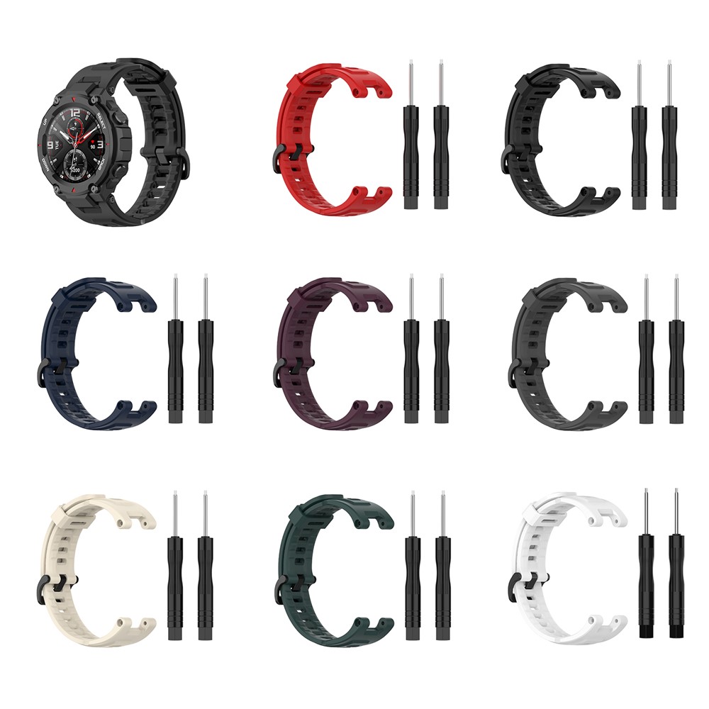 Силиконовые Часы Группы Ремешок Для Huami Amazfit T-Rex - Черный-10