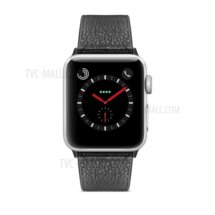 Genuine Leather Smart Watch Strap Replacement for Apple Watch Series 1/2/3 42mm / Series 4/5 44mm - Black-4
