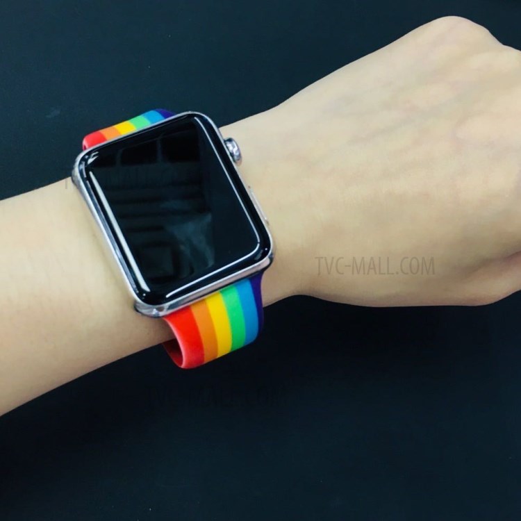 Rainbow Style Silicone Smart Watch Strap for Apple Watch Series 5/4 44mm / Series 3/2/1 42mm-6