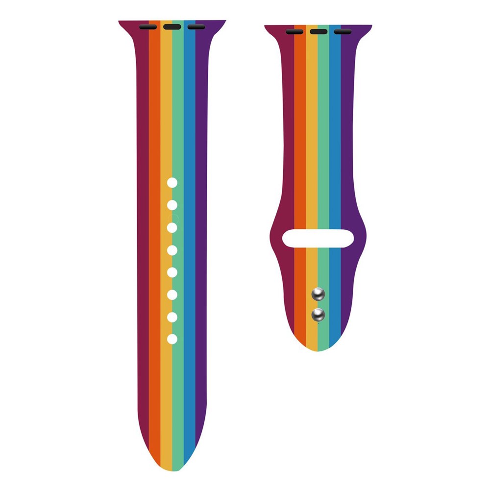 Rainbow Style Silicone Smart Watch Strap for Apple Watch Series 5/4 40mm / Series 3/2/1 38mm-2