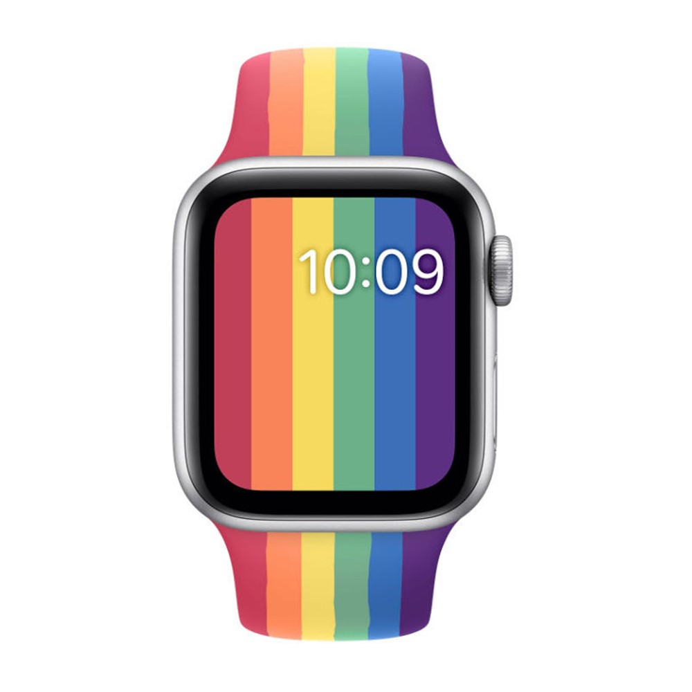 Rainbow Style Silicone Smart Watch Strap for Apple Watch Series 5/4 40mm / Series 3/2/1 38mm-3