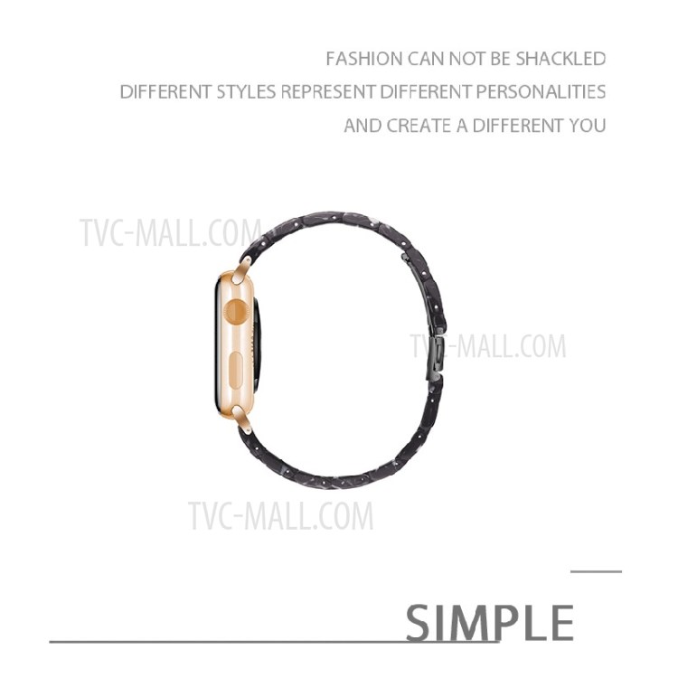 Resin Watch Band Strap for Apple Watch Series 5/4 44mm, Series 3/2/1 42mm - Black/White-7