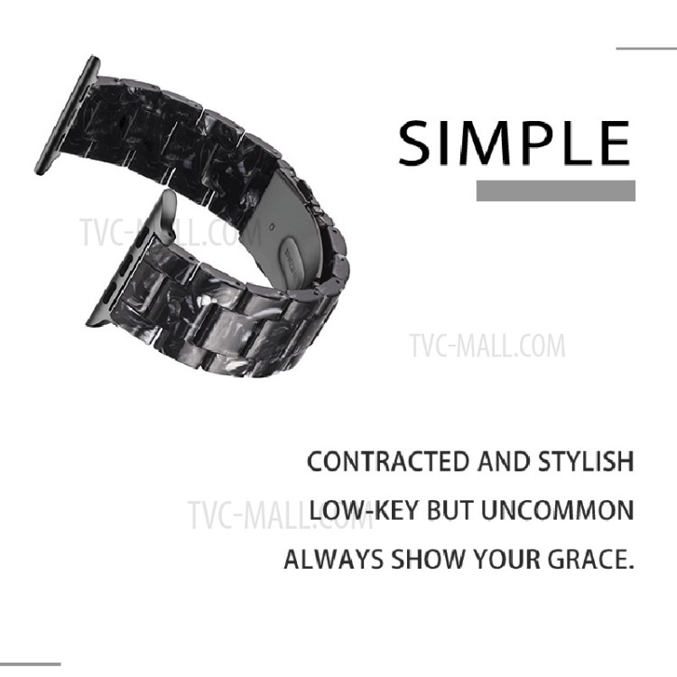 Resin Watch Strap Replacement for Apple Watch Series 5/4 40mm, Series 3/2/1 38mm - Black/White-3