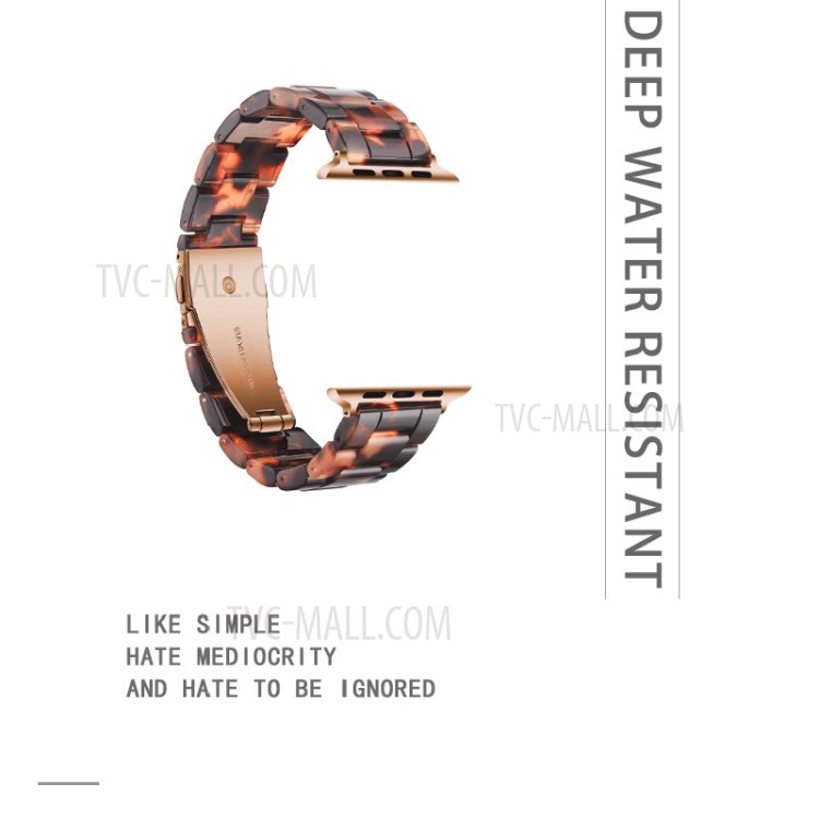 Resin Watch Strap Replacement for Apple Watch Series 6/SE/5/4 40mm / Series 3/2/1 Watch 38mm - Black/Orange-6