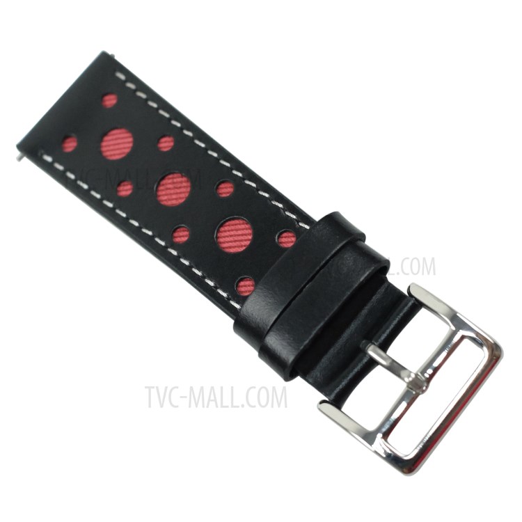 Holes Decor Leather Smart Watch Band Strap Replacement for Huawei Watch GT 2e /GT2 46mm - Red-3
