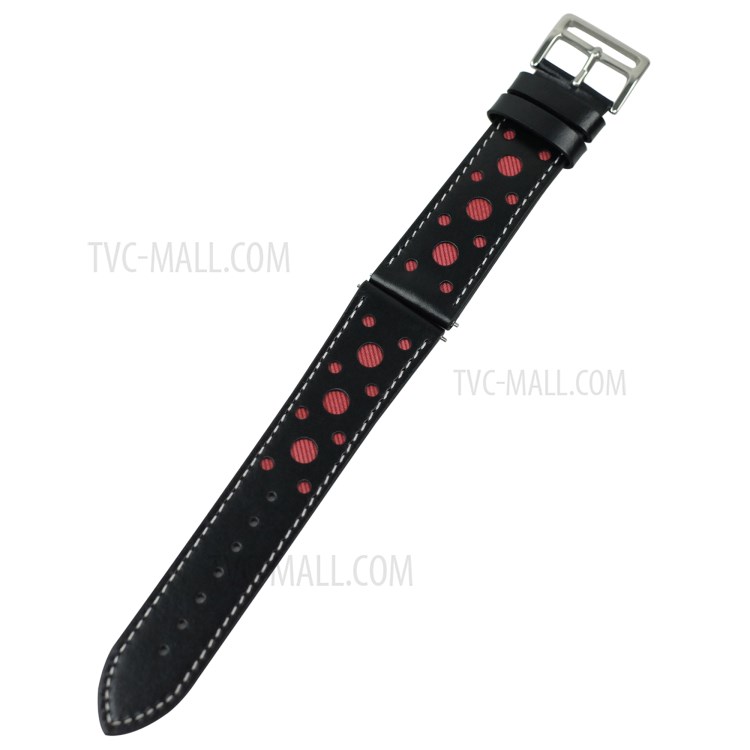 Holes Decor Leather Smart Watch Band Strap Replacement for Huawei Watch GT 2e /GT2 46mm - Red-5