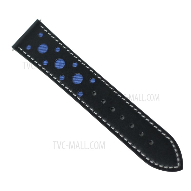 22mm Holes Decor Leather Smart Watch Band Strap Replacement for Huawei Watch GT 2e /GT2 46mm - Blue-4