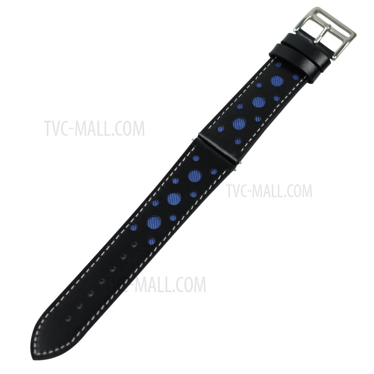 22mm Holes Decor Leather Smart Watch Band Strap Replacement for Huawei Watch GT 2e /GT2 46mm - Blue-5