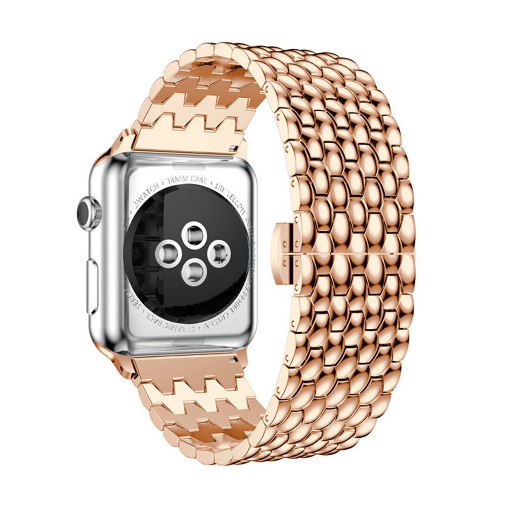 Aluminum Alloy Watch Band Strap for Apple Watch Series 6 SE 5 4 40mm / Series 3/2/1 38mm - Rose Gold-3