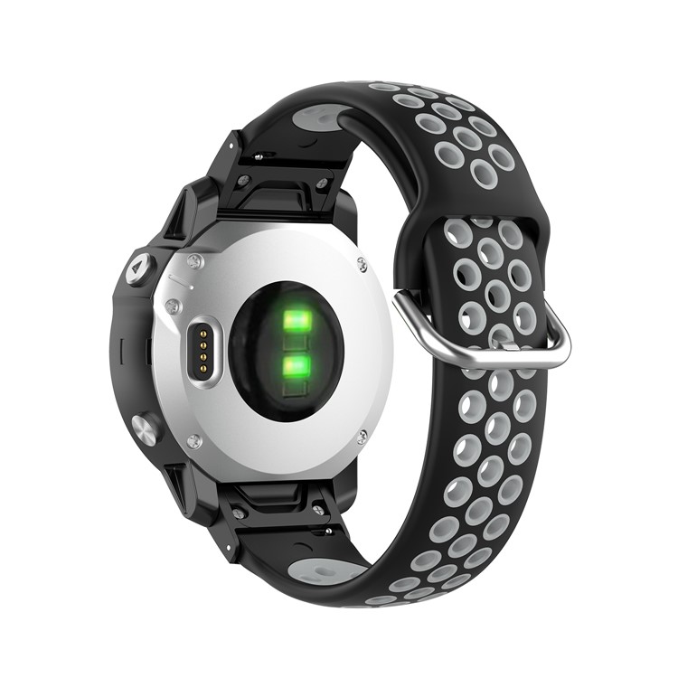 20 Milímetros Bi-color Faixa De Relógio De Silicone Para Garmin Fenix 6S / 6S Pro / 5s / 5s Mais - Cinza Escuro-4