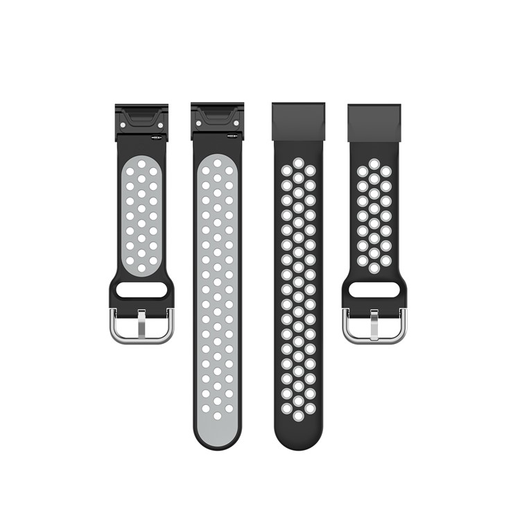 20 Milímetros Bi-color Faixa De Relógio De Silicone Para Garmin Fenix 6S / 6S Pro / 5s / 5s Mais - Cinza Escuro-5