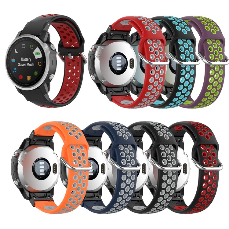 20 Milímetros Bi-color Faixa De Relógio De Silicone Para Garmin Fenix 6S / 6S Pro / 5s / 5s Mais - Cinza Escuro-7