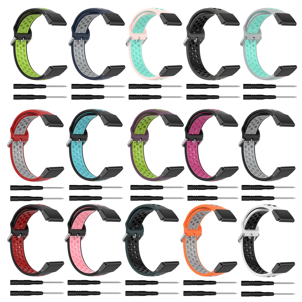 26mm Silicone Bi-couleur Bracelet À Puce Pour Garmin Fenix 6x / Fenix 6X GPS / Fenix 6X Pro / Fenix 5X - Vert Noir / Fluorescent-10