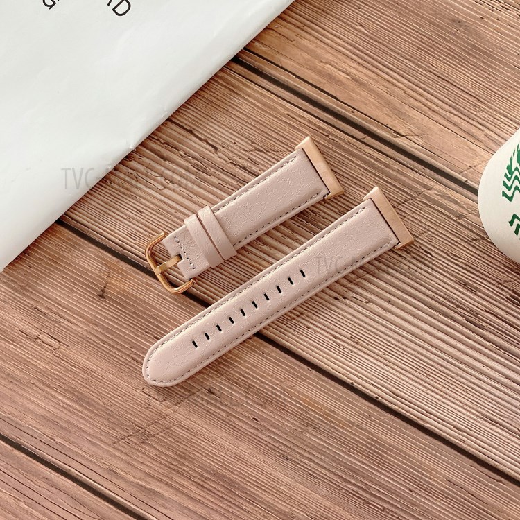 Schalenhaut Echte Band Lederband Uhr Für Oppo 46mm Uhr - Rosa-1