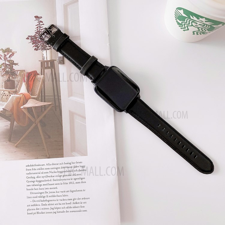 Klar Haut Echter Leder-Uhrenarmband Für Oppo Uhr 41mm - Schwarz-2