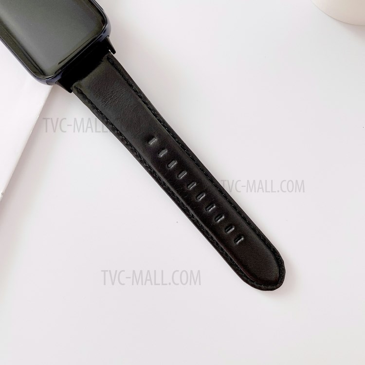 Klar Haut Echter Leder-Uhrenarmband Für Oppo Uhr 41mm - Schwarz-3