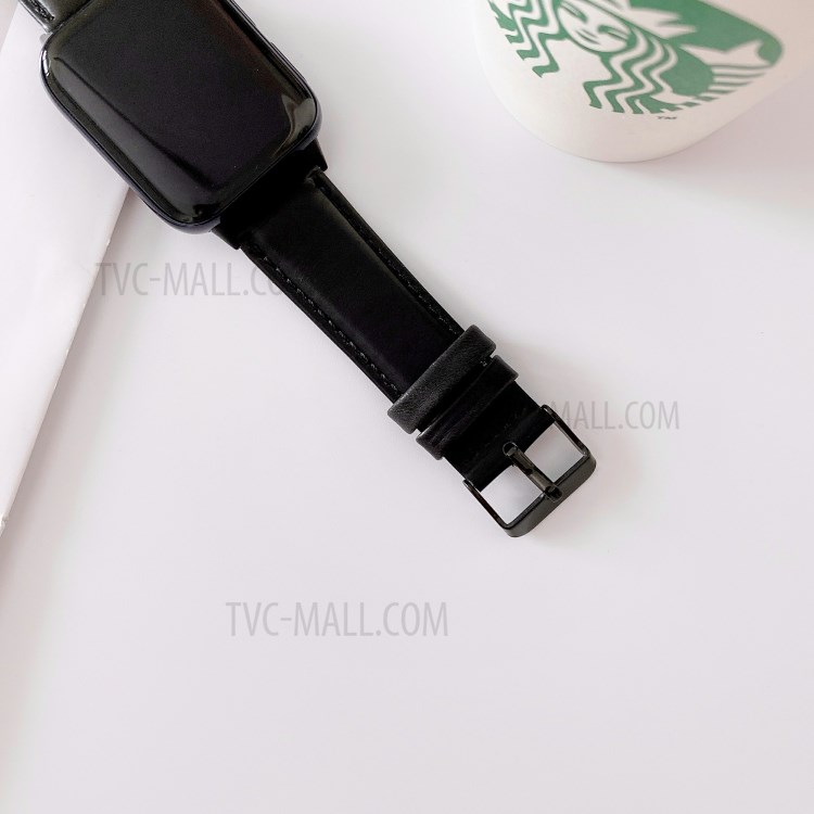 Klar Haut Echter Leder-Uhrenarmband Für Oppo Uhr 41mm - Schwarz-4