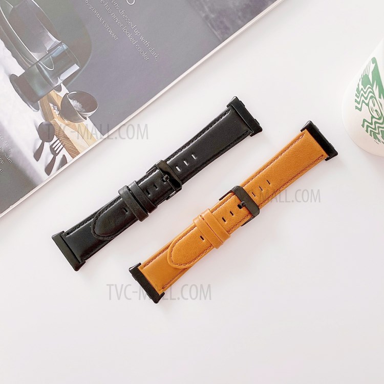 Klar Haut Echter Leder-Uhrenarmband Für Oppo Uhr 41mm - Schwarz-5