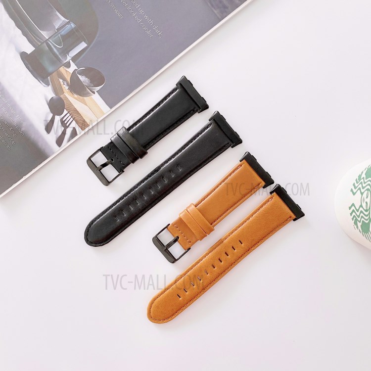 Klar Haut Echter Leder-Uhrenarmband Für Oppo Uhr 41mm - Schwarz-6