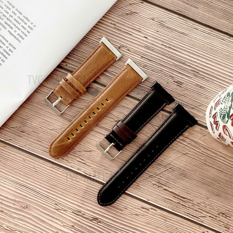 Fou Bracelet En Cuir Véritable Surface De Cheval Pour OPPO Montre 41mm - Noir-4