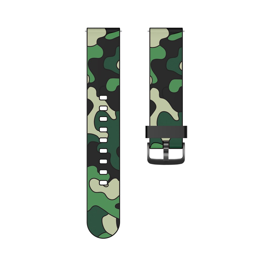 20mm Camouflage Skin Silicone Watch Band for Samsung Galaxy Watch Active1/2/Watch 42mm/Gear Sport/Huami Amazfit GTR 42mm/Bip GTS/Garmin Vivoactive 3/Move HR/Huawei Watch GT2 42mm - Green-2
