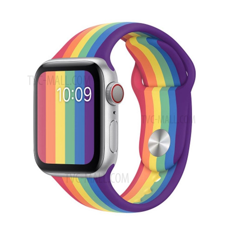 Rainbow Style Watch Band for Apple Watch Series 5 4 40mm, Series 3/2/1 38mm (Lengthen L Size)-2