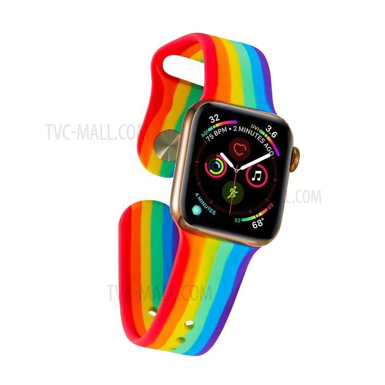 Rainbow Style Watch Band for Apple Watch Series 5 4 40mm, Series 3/2/1 38mm (Lengthen L Size)-6