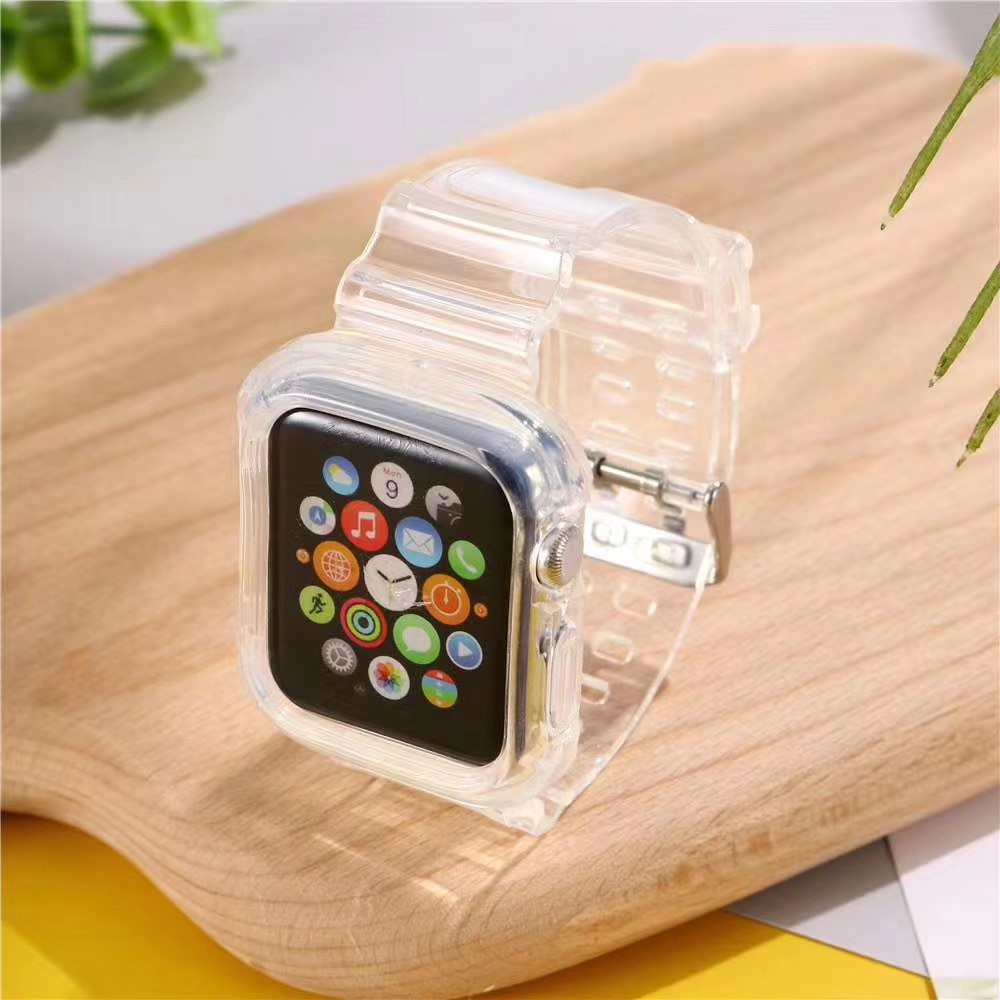 Transparent Bracelet À Puce De Silicone Pour La Série De Montres De Pomme 5/4 44mm / Série 3/2/1 42mm-5