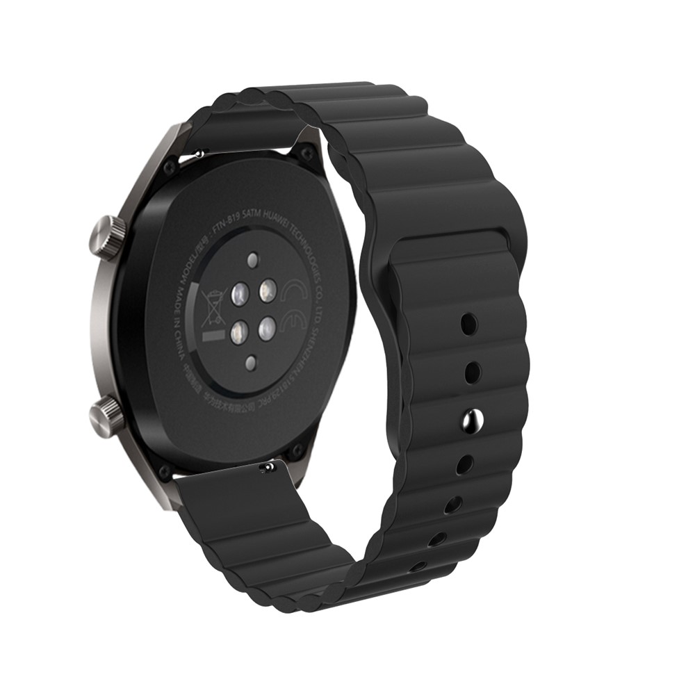Silicone Smart Watch Strap Replacement for Huawei Watch GT2 42MM/Huami Amazfit Watch Youth Edition - Black-2