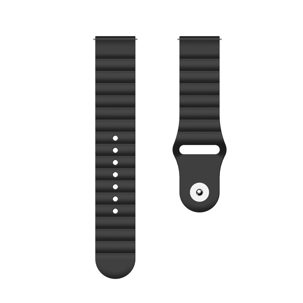 Silicone Smart Watch Strap Replacement for Huawei Watch GT2 42MM/Huami Amazfit Watch Youth Edition - Black-3