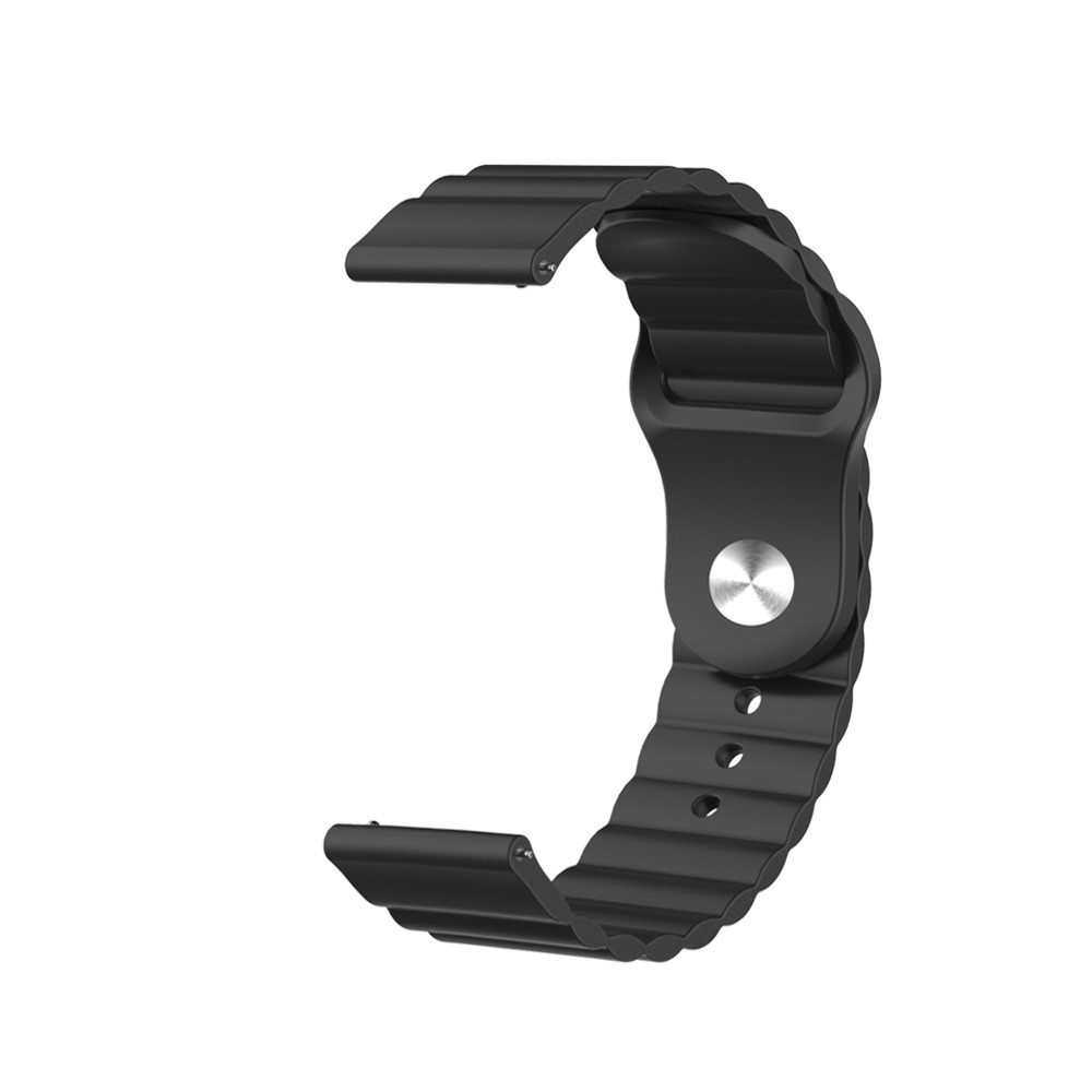 Silicone Smart Watch Strap Replacement for Huawei Watch GT2 42MM/Huami Amazfit Watch Youth Edition - Black-4