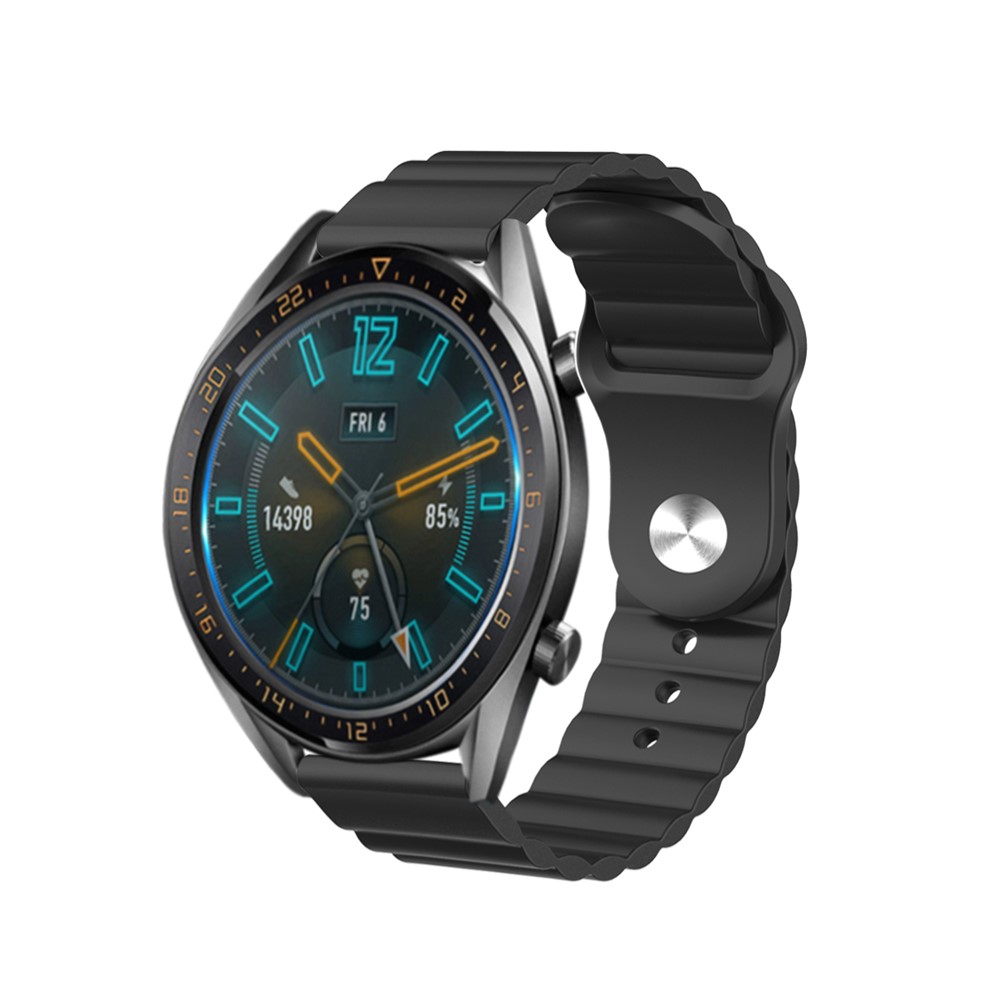 Silicone Smart Watch Strap Replacement for Huawei Watch GT2 42MM/Huami Amazfit Watch Youth Edition - Black-5