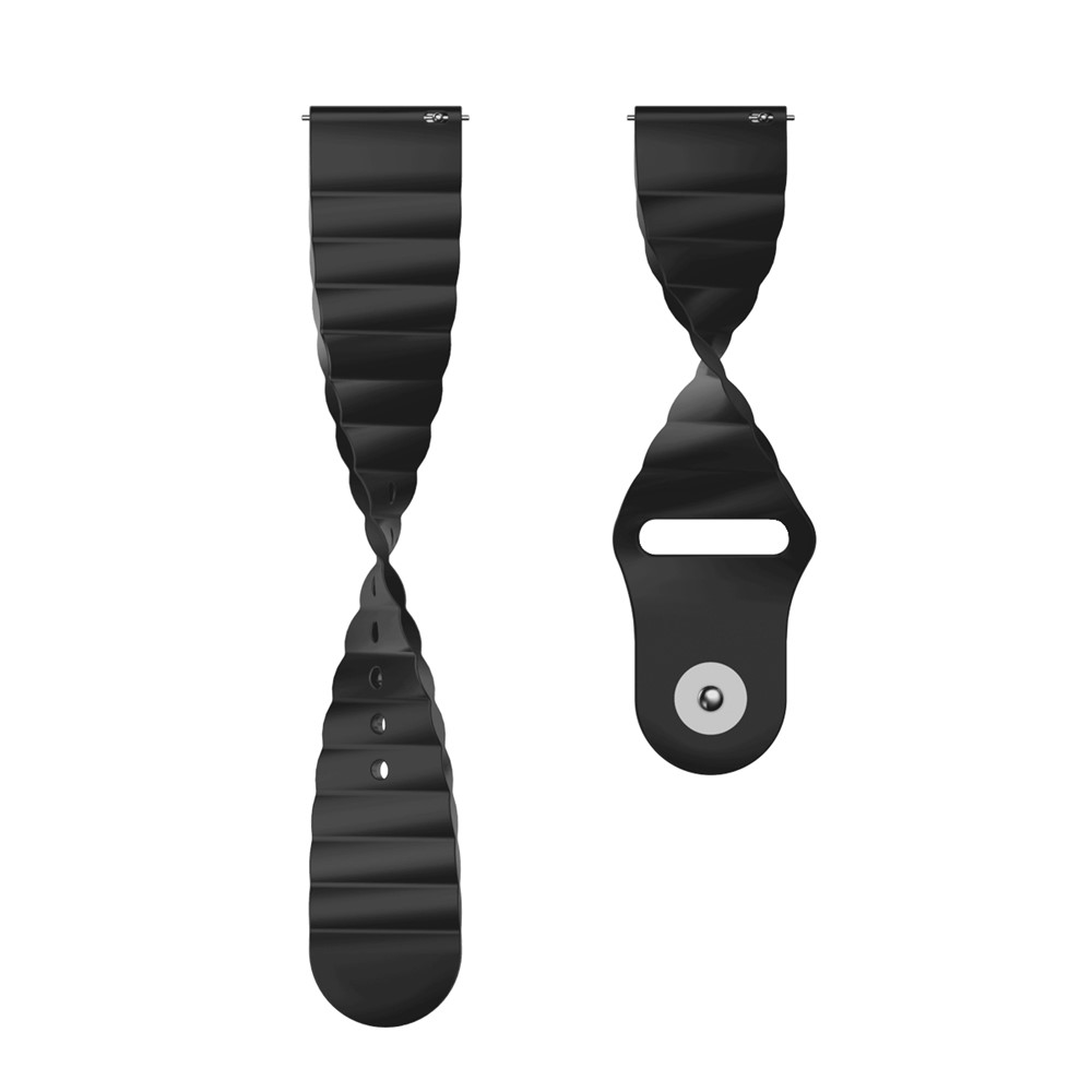Silicone Smart Watch Strap Replacement for Huawei Watch GT2 42MM/Huami Amazfit Watch Youth Edition - Black-6