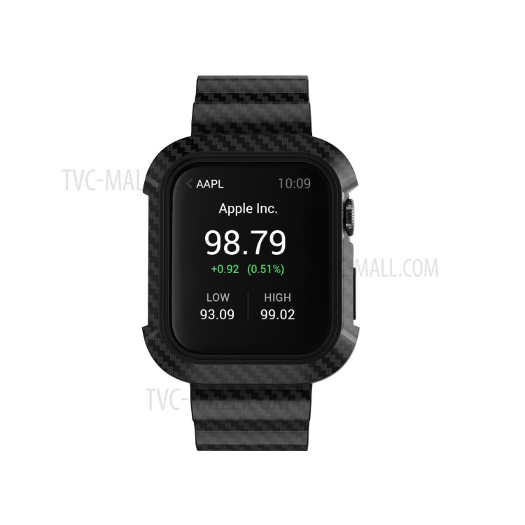 Carbon Fiber Grain Silicone Smart Watchband for Apple Watch Series 5/4 44mm - Black-8