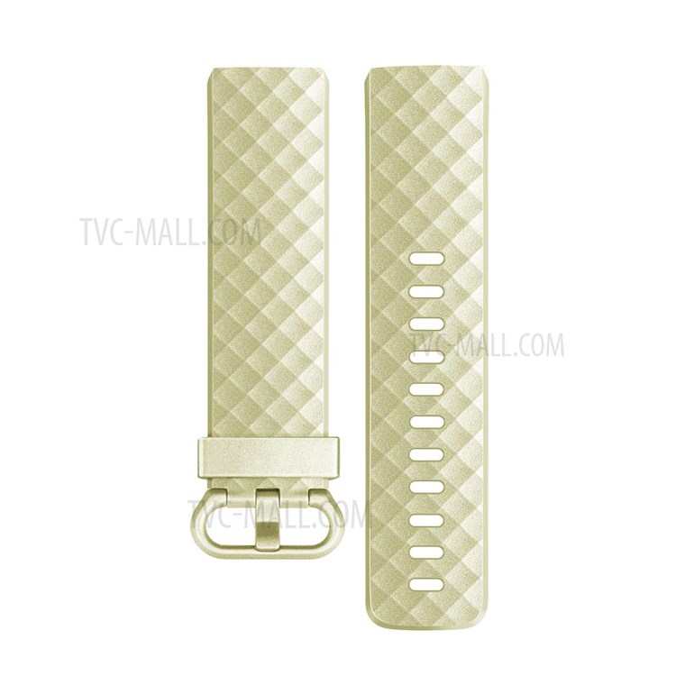 De Metal-like Alça De Substituição Relógio Cor Silicone, Tamanho S Para A Carga Fitbit 3 - Ouro-1