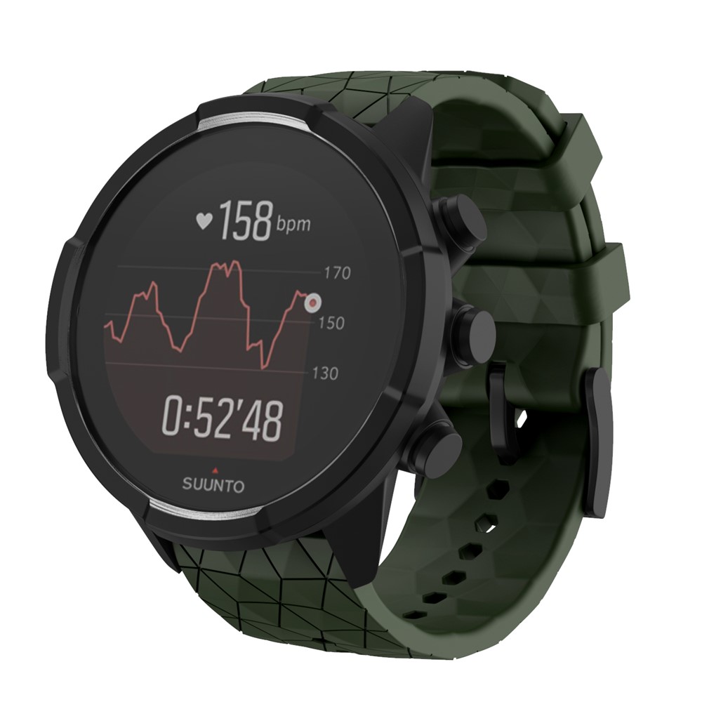 Rhombischen Korn Silikon Smart Watch Ersatzarmband Für Suunto 7/9/9 Baro / D5 - Grün-2