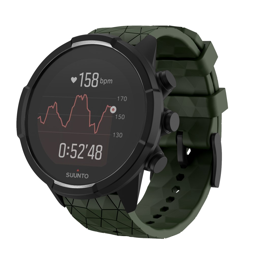 Alça De Substituição Relógio Inteligente Rhombic Grão De Silicone Para Suunto 7/9/9 Baro / D5 - Verde-2