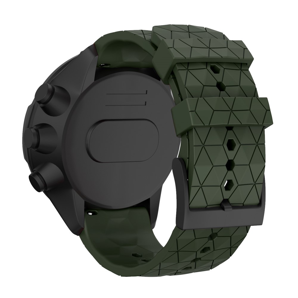 Rhombischen Korn Silikon Smart Watch Ersatzarmband Für Suunto 7/9/9 Baro / D5 - Grün-3