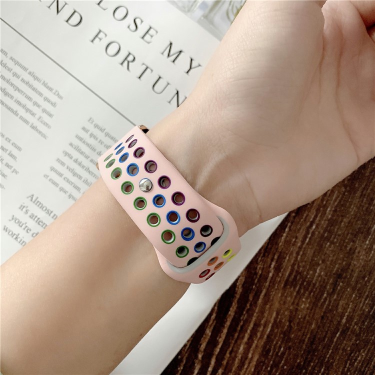 Coloré Bracelet À Puce De Silicone Pour L'équipement Samsung Galaxy S3 / Watch 46mm / Huami Amazfit 1/2 / Amazfit 47mm RTG - Rose-3