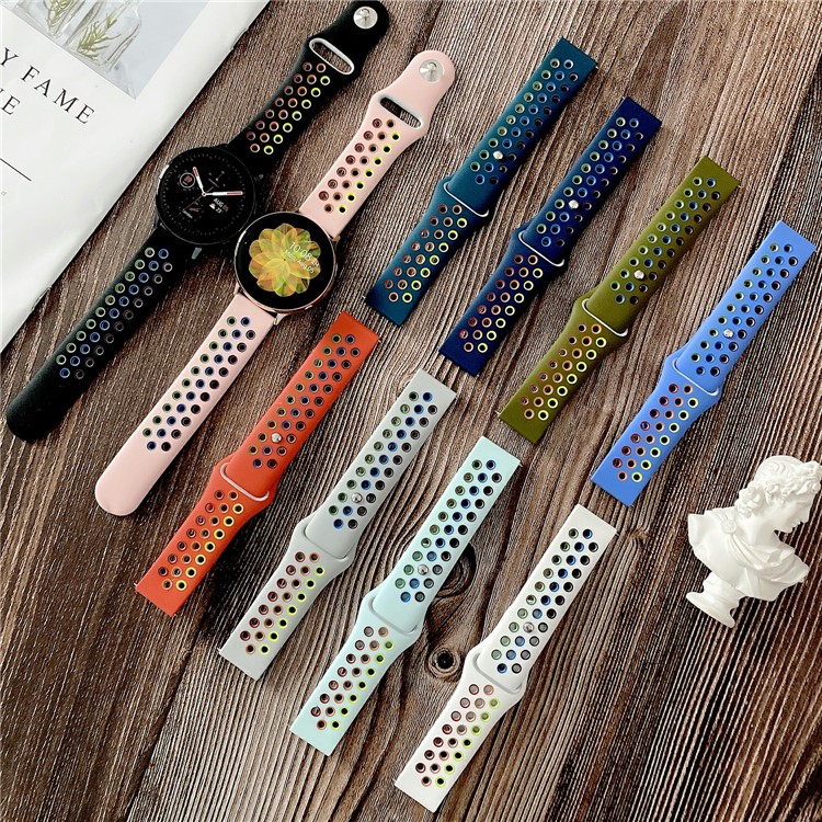 Coloré Bracelet À Puce De Silicone Pour L'équipement Samsung Galaxy S3 / Watch 46mm / Huami Amazfit 1/2 / Amazfit 47mm RTG - Rose-4