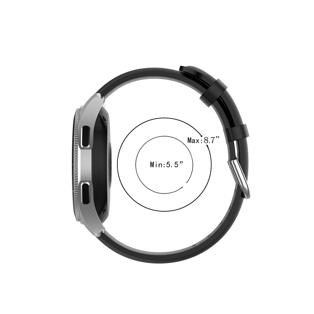 Cuir Véritable Bracelet À Puce Pour Samsung Galaxy S Montre 46mm / Vitesse S3 / GT Regarder Huawei 2e / Gt 42mm, 46mm / 46mm GT2 - Noir-6
