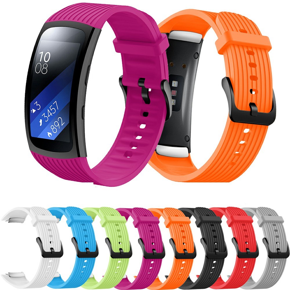 Vertical Stripes Grain Silicone Smart Watch Band Replacement [Large