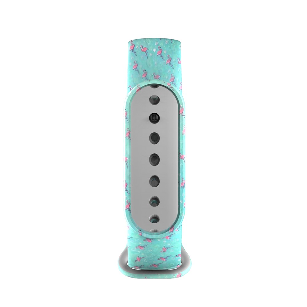 Pattern Printing TPU Watch Band Strap Replacement for Xiaomi Mi Band 5 - Flamingo-4